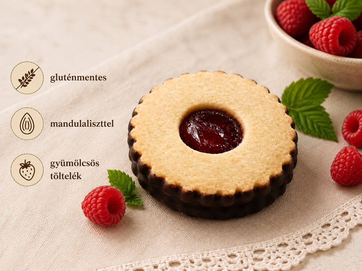 Gluténmentes Linzer málnalekvárral