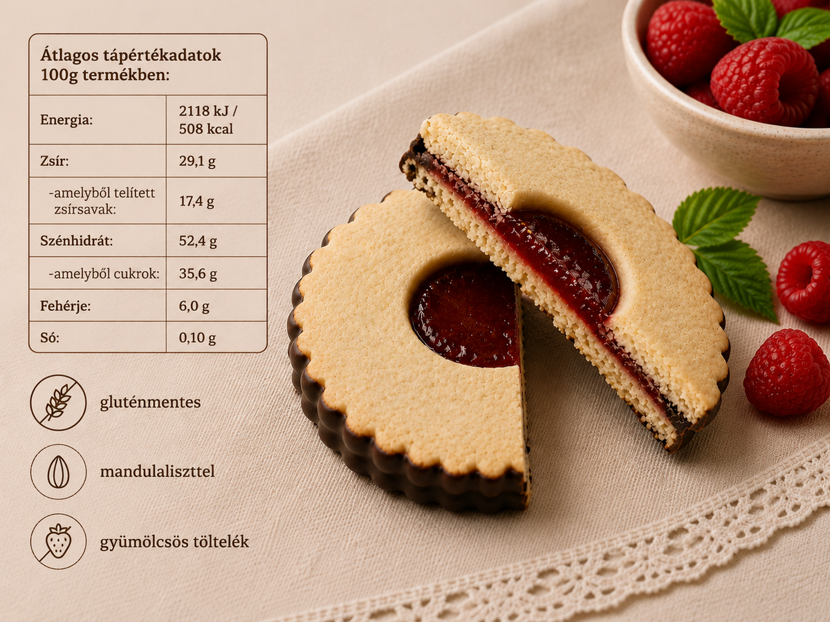 Gluténmentes Linzer málnalekvárral